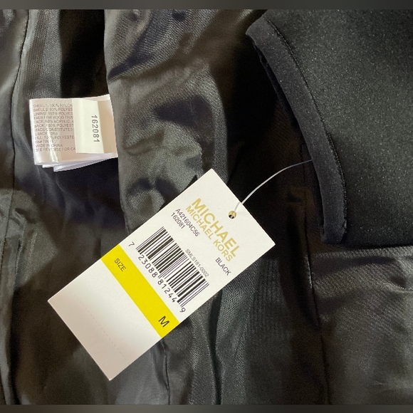 NWT Stunning Michael Kors Black MK Puffer Coat Plush Fur Designer Jacket S - 3X - Picture 12 of 14